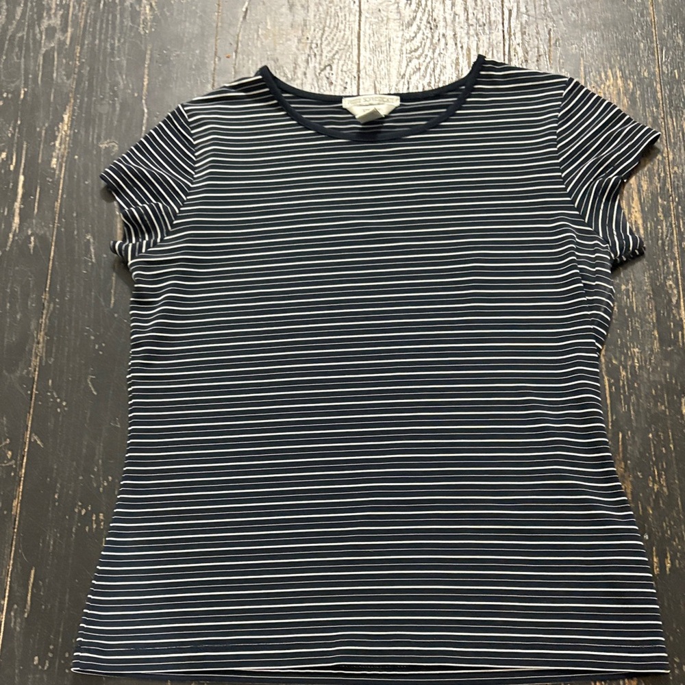 Petite Sophisticate Navy and White Striped classic shell